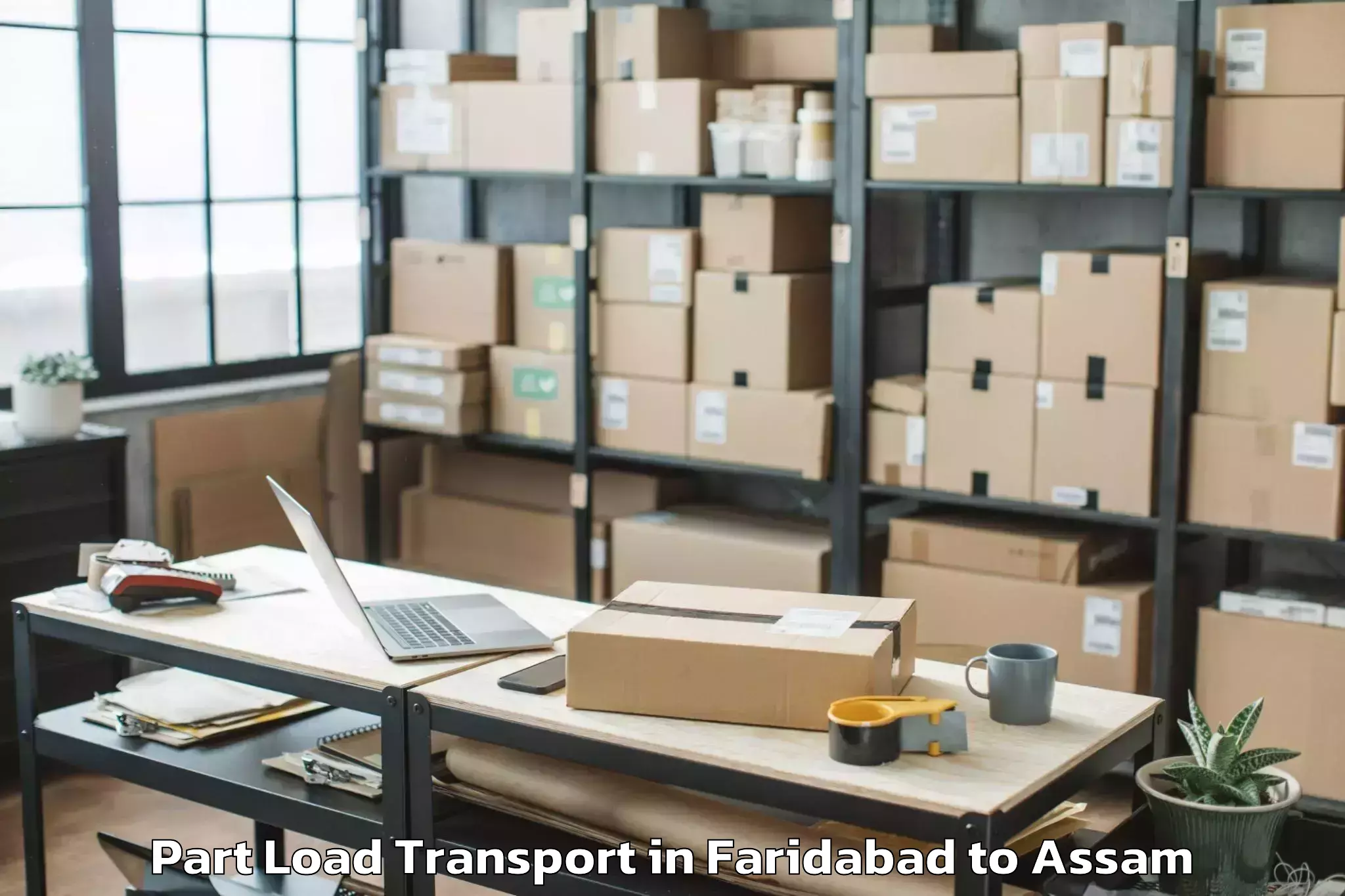 Top Faridabad to Pachim Nalbari Part Load Transport Available